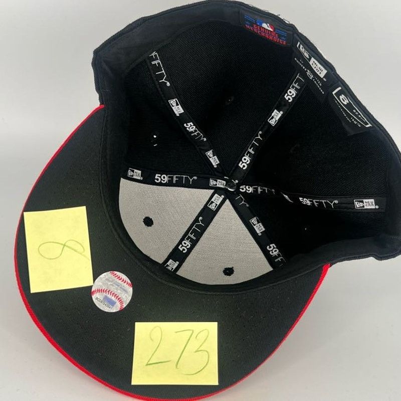 New Era Size 8 Black Red Cincinnati Reds New Era NBA 59Fifty Fitted Size ONE SIZE - 6 Thumbnail