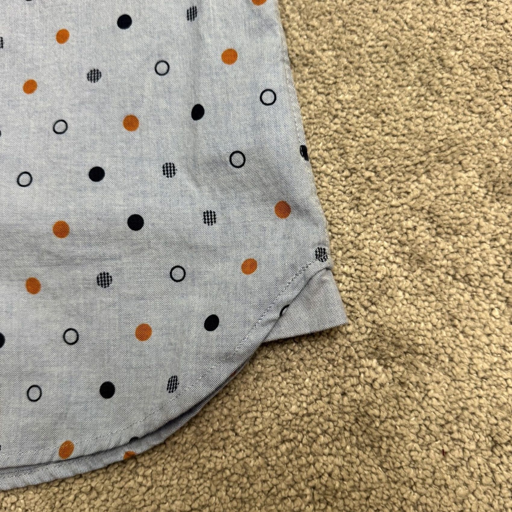 Vintage 7 Diamonds Circle The Sun Shirt Men Medium Blue Geo Dot Short Sleeve Button Down Size US M / EU 48-50 / 2 - 4 Thumbnail