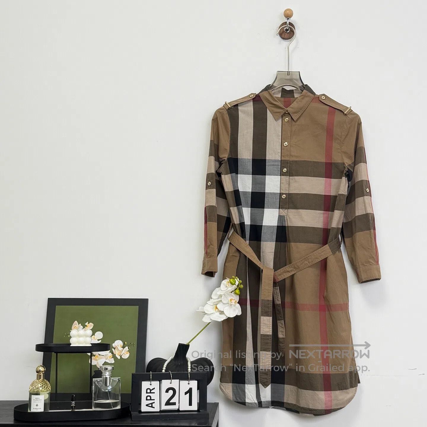 Burberry Burberry Khaki Big Checkered Shirt Dress| Size XS / US 0-2 / IT 36-38 - 1 Thumbnail