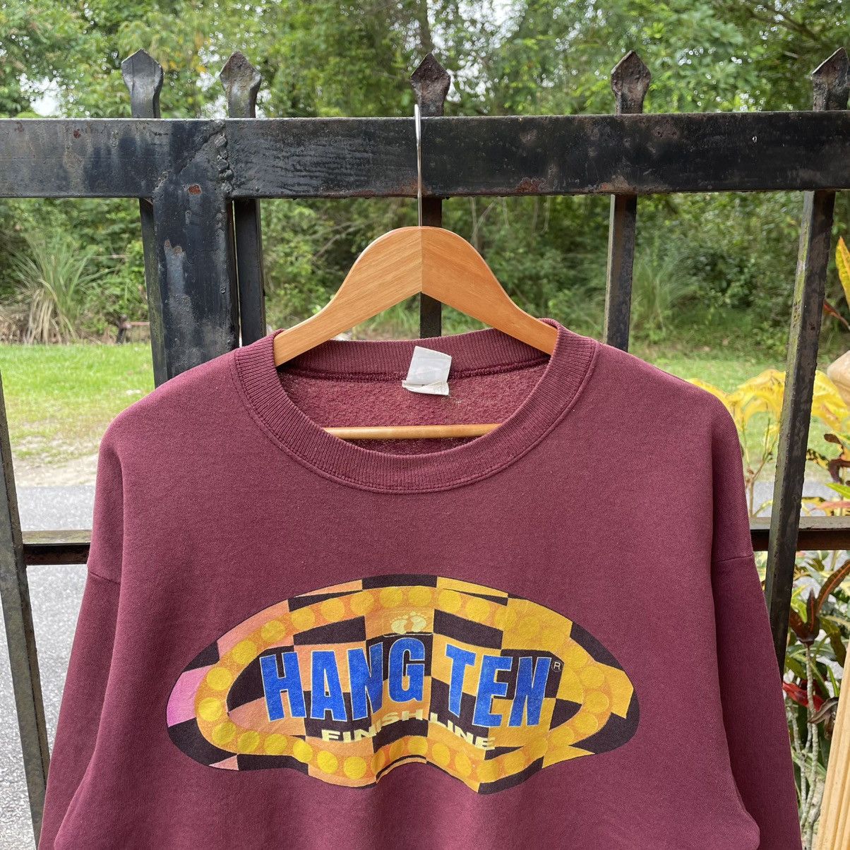 Hang Ten × Vintage 🔥Vintage 90s Hang Ten Finish Line Big Logo Sweatshirts Size US M / EU 48-50 / 2 - 4 Thumbnail