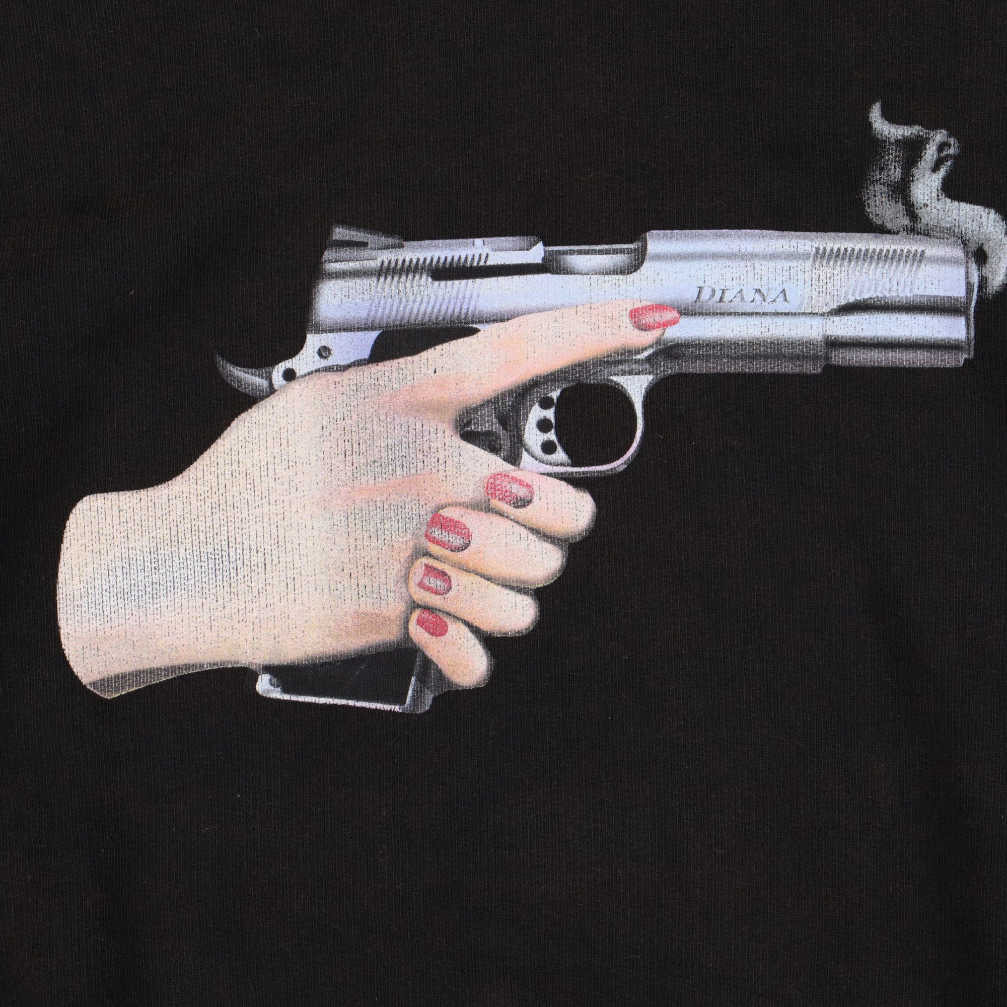 Off-White Aged Black Diana Gun Diagonals Oversized Hoodie Size US S / EU 44-46 / 1 - 2 Thumbnail