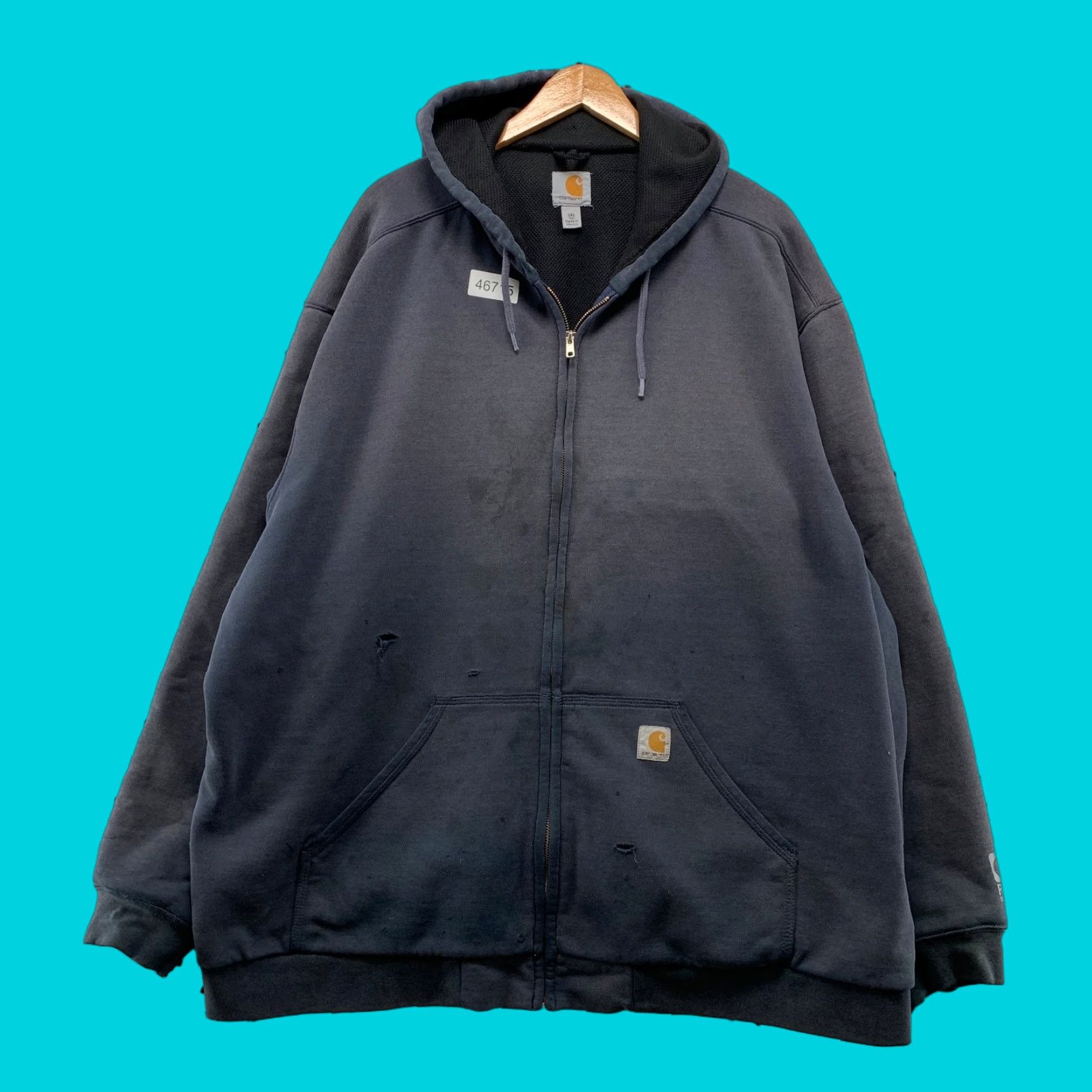 Carhartt VINTAGE Carhartt Hoodie Sweatshirt Mens 3XLT Tall Sun Faded Blue Thermal Lined Hoodie Mens XS Blue Winter Sweatshirt Carhartt Size US XS / EU 42 / 0 - 1 Thumbnail