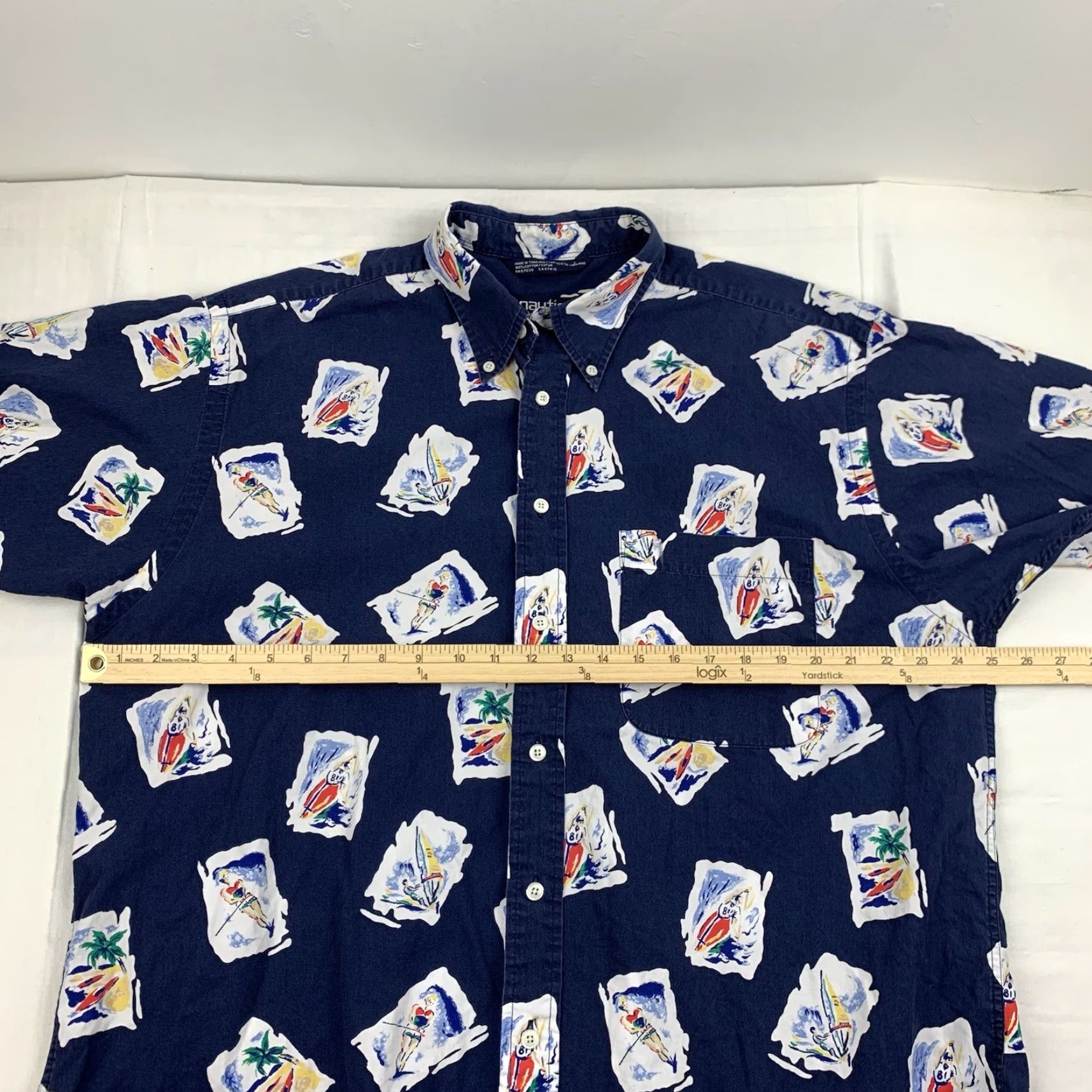 Nautica VINTAGE Nautica Button-Up Shirt Adult Large Blue Sailing Collar 90s Formal USA Size US L / EU 52-54 / 3 - 6 Thumbnail
