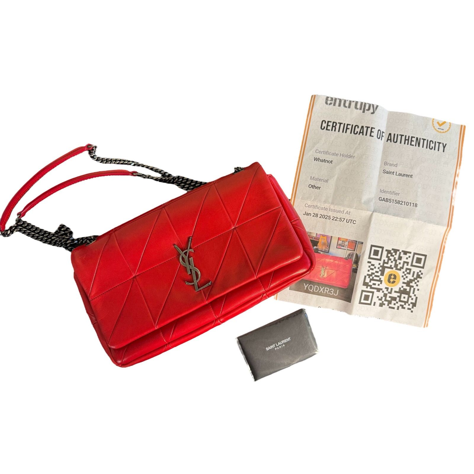 Saint Laurent Paris Saint Laurent Jamie Small Quilted Red Leather Shoulder Bag, Women's