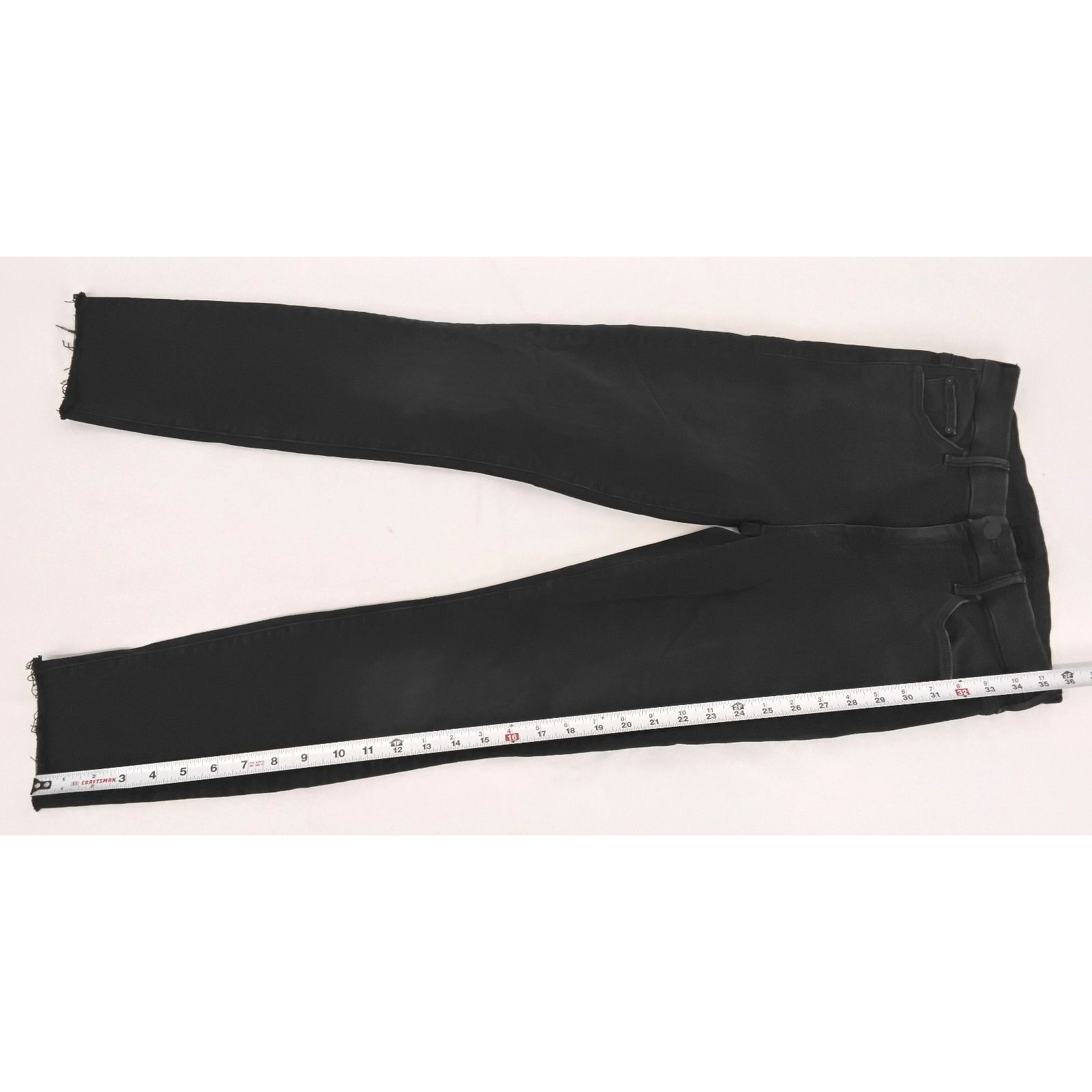 MOTHER Mother Looker Ankle Fray Jeans Women's 25 Black High Waisted Size 25" / US 0 / IT 36 - 15 Thumbnail
