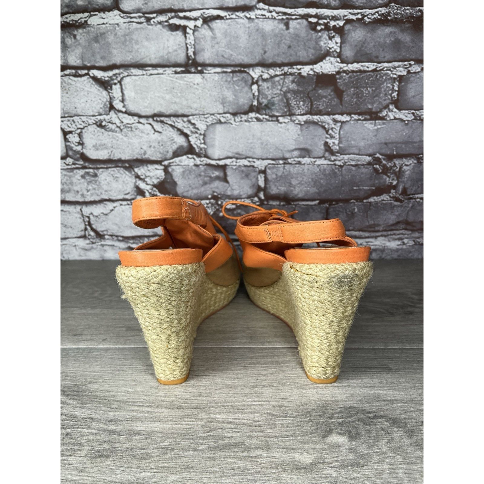 Cole Haan Cole Haan Orange Leather Lace Up Wedge Espadrilles Sandals W Size US 9.5 / IT 39.5 - 5 Thumbnail