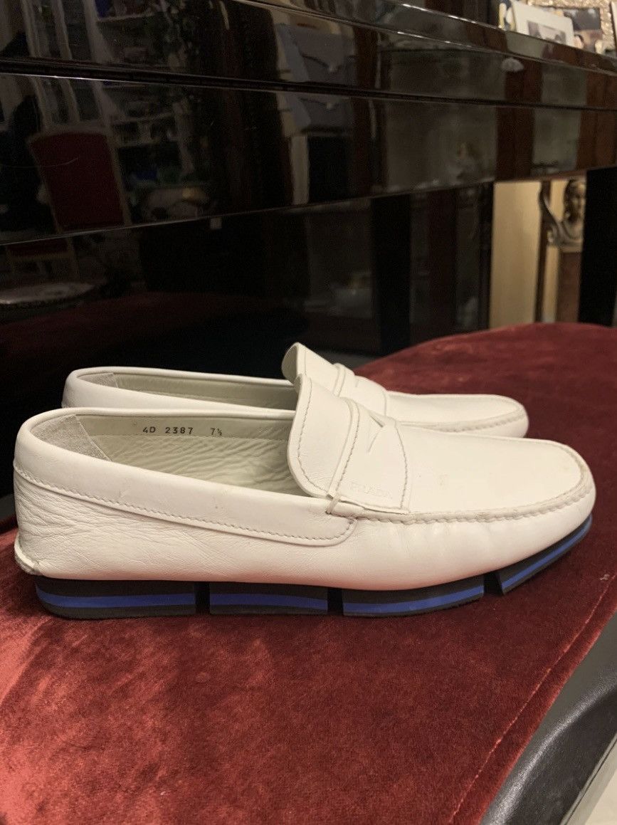 Prada Prada men's moccasin in white leather Size US 8.5 / EU 41-42 - 2 Thumbnail