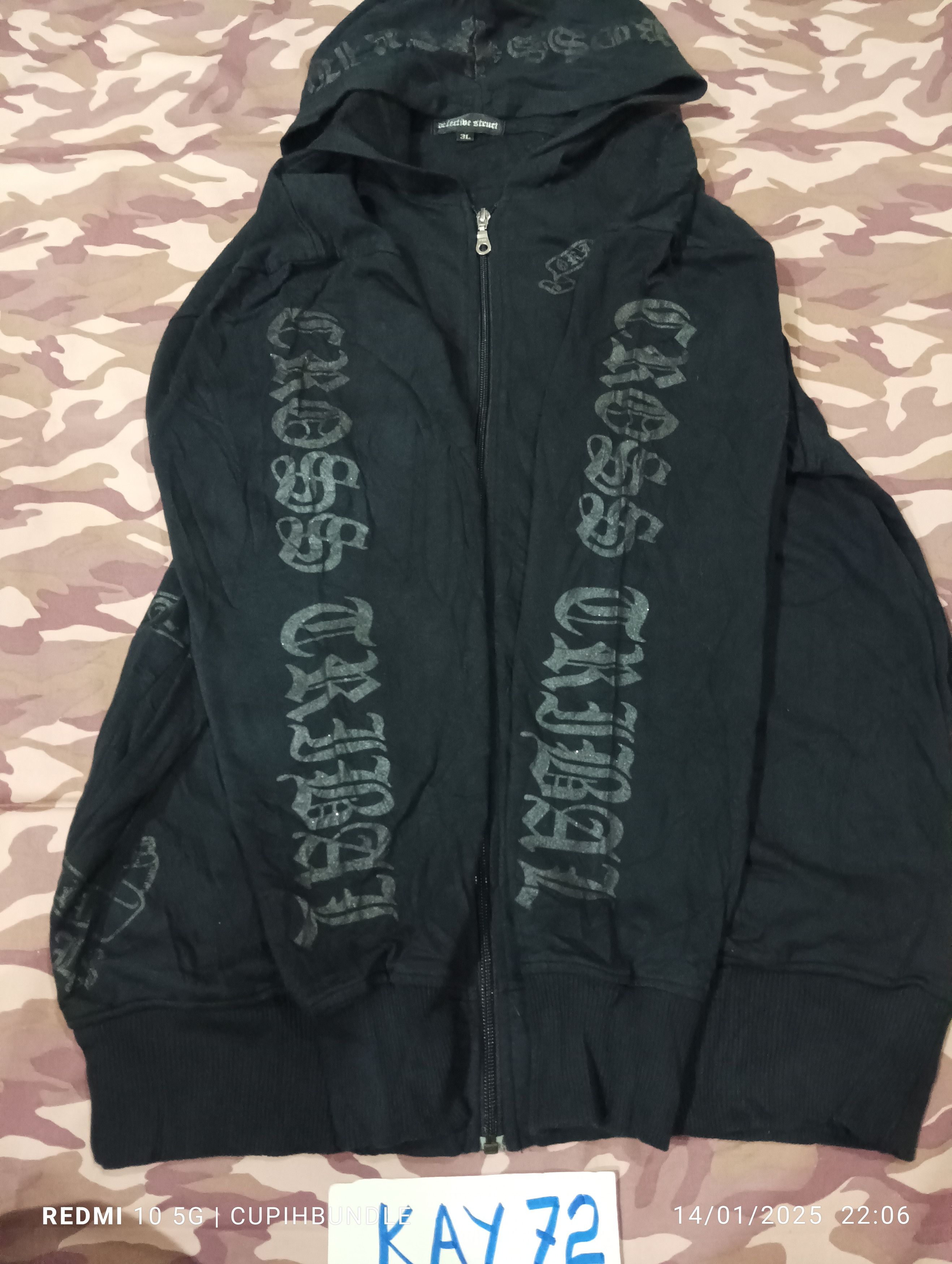 Designer × Japanese Brand DEFECTIVE STRUCT TRIBAL CROSS ZIPPER HOODIE Size US XXL / EU 58 / 5 - 6 Thumbnail