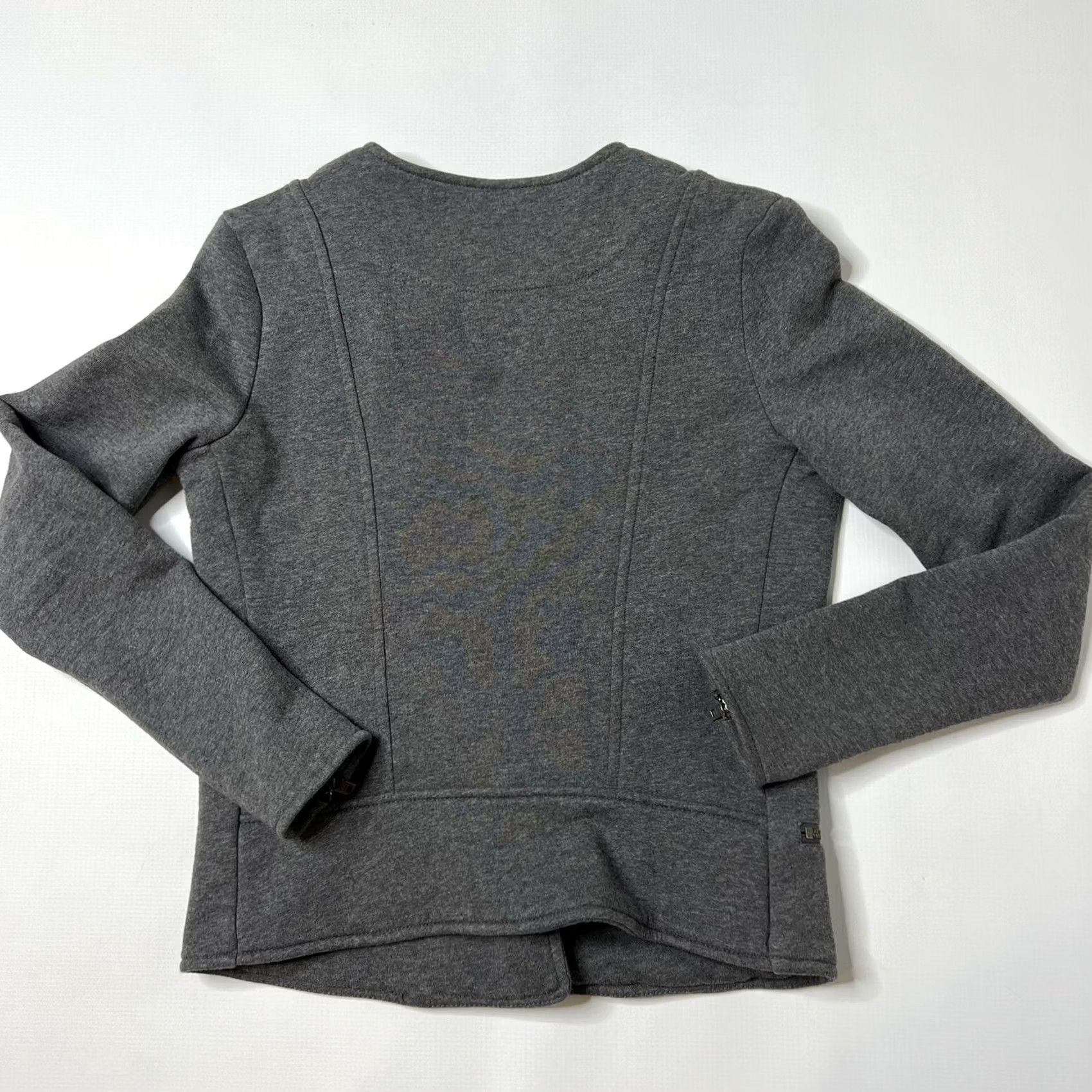 Athleta Athleta Belvedere Crop Moto Jacket Size Small Gray Quilted Asymmetrical Zip Jacket Womens Slim Size S / US 4 / IT 40 - 2 Thumbnail