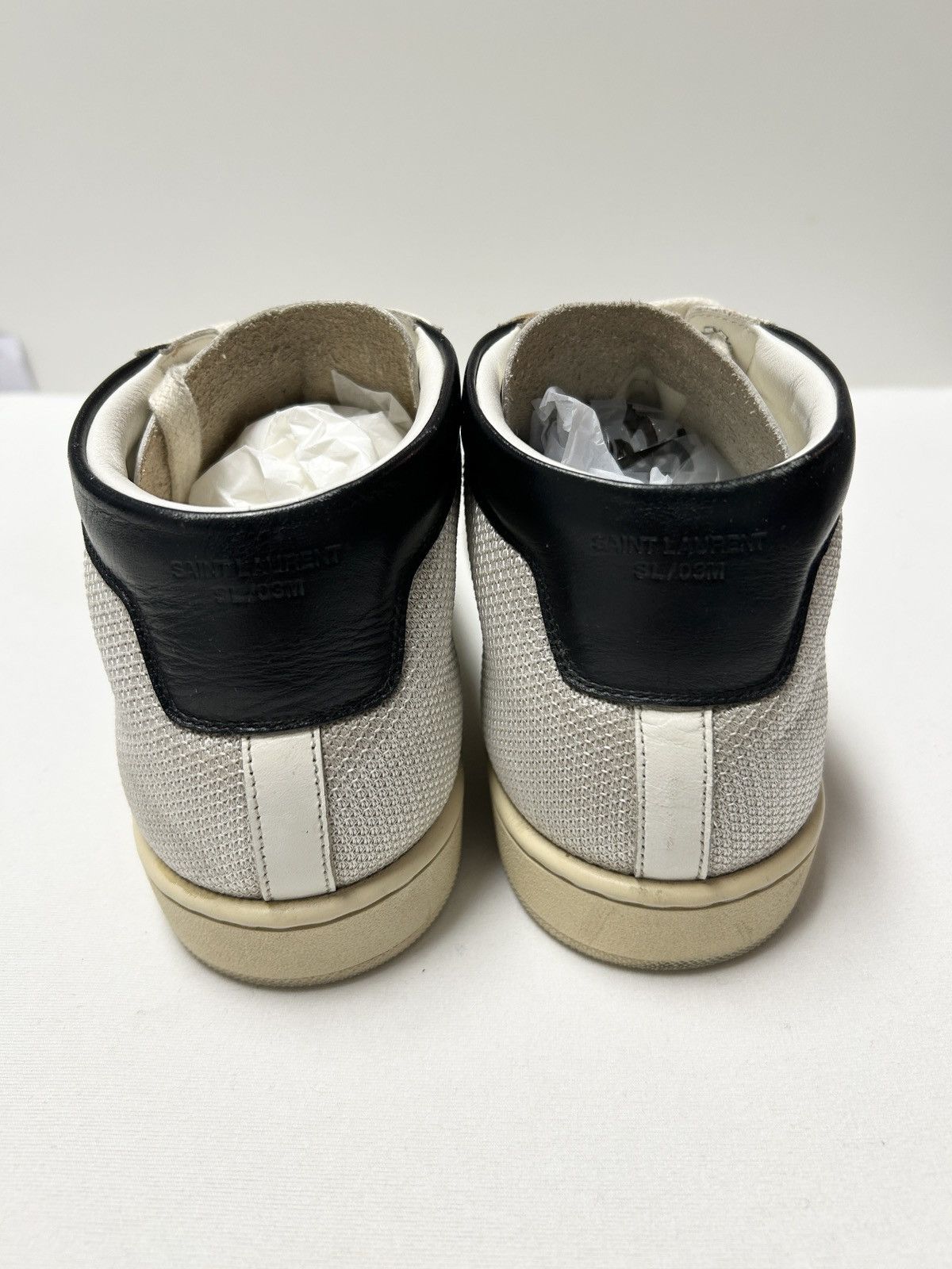 Saint Laurent Paris FW2013 SL/03M Leather-Trimmed Mid-Top Sneakers Size US 7 / EU 40 - 7 Thumbnail