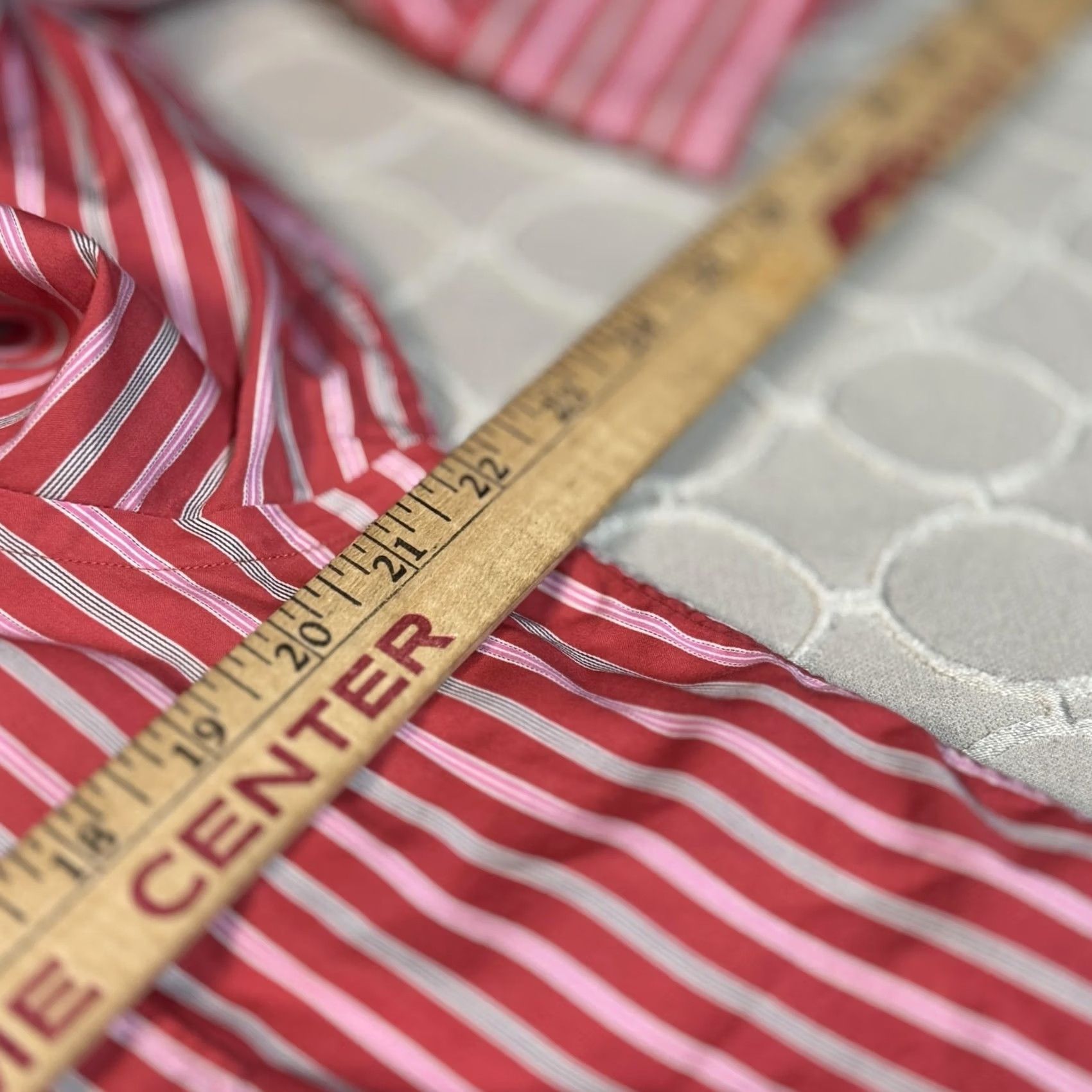 Canali Canali Shirt Mens L Red White Striped Button Down Made Italy Cotton Dress Shirt Size 42R - 4 Thumbnail
