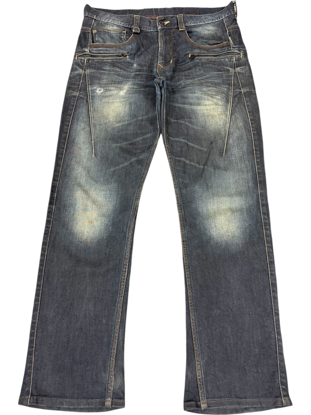 HIDEAWAYS Vintage Hideaway Nicole Mud Wash Distressed Flare Jeans Size US 35 - 1 Thumbnail