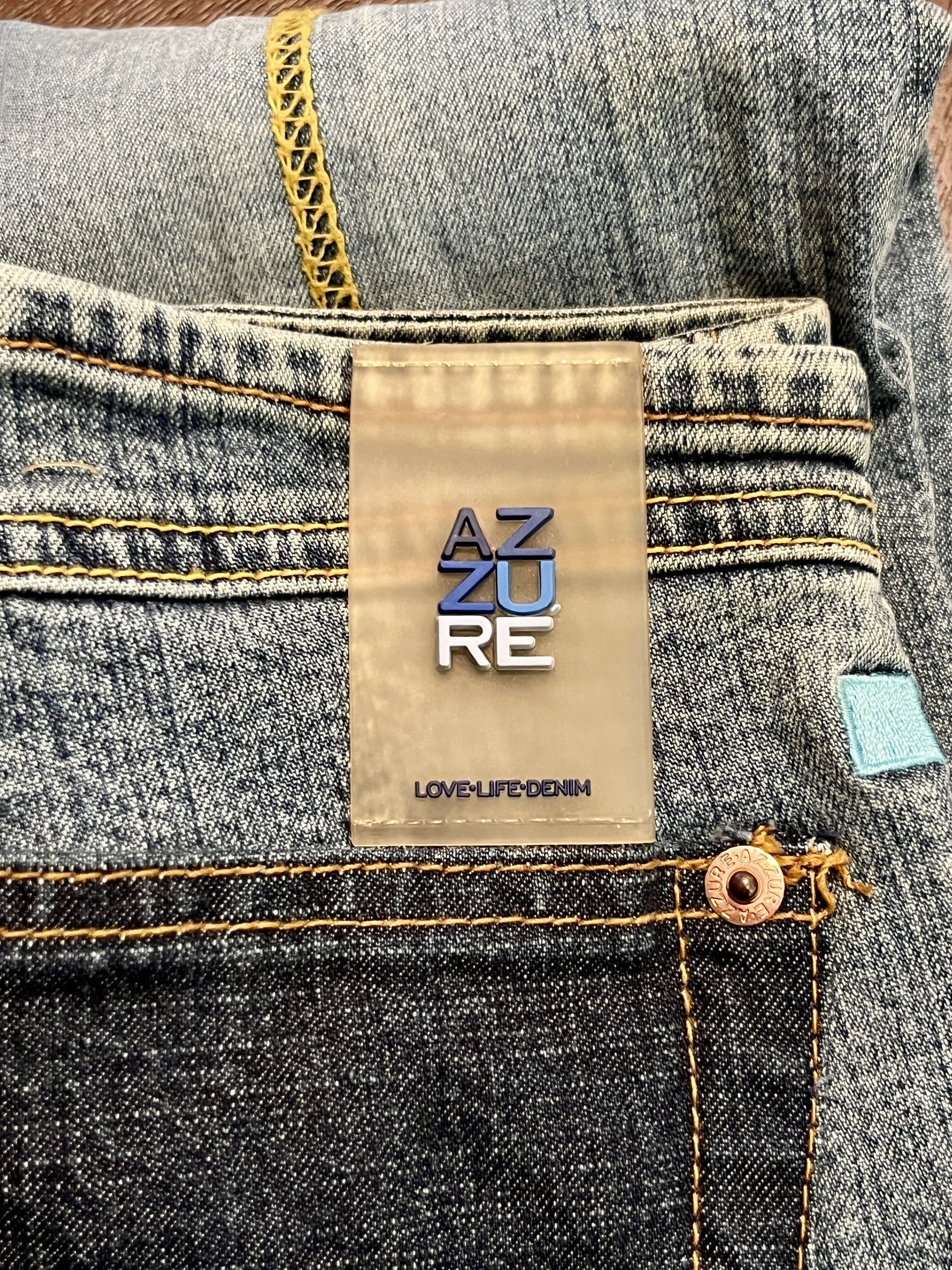 Vintage Azzure Denim Love Life Embroidered Y2K Jeans Size 31 Size 31" - 15 Thumbnail