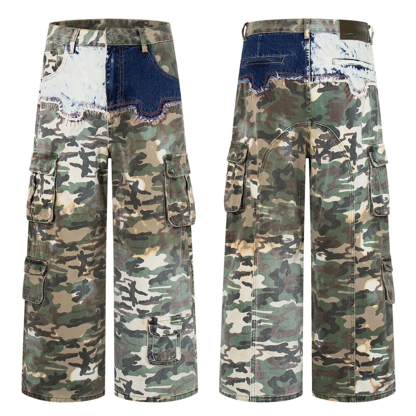 Other Camo Patchwork Casual Pants Wide-Leg Trousers Size US 32 / EU 48 - 5 Thumbnail