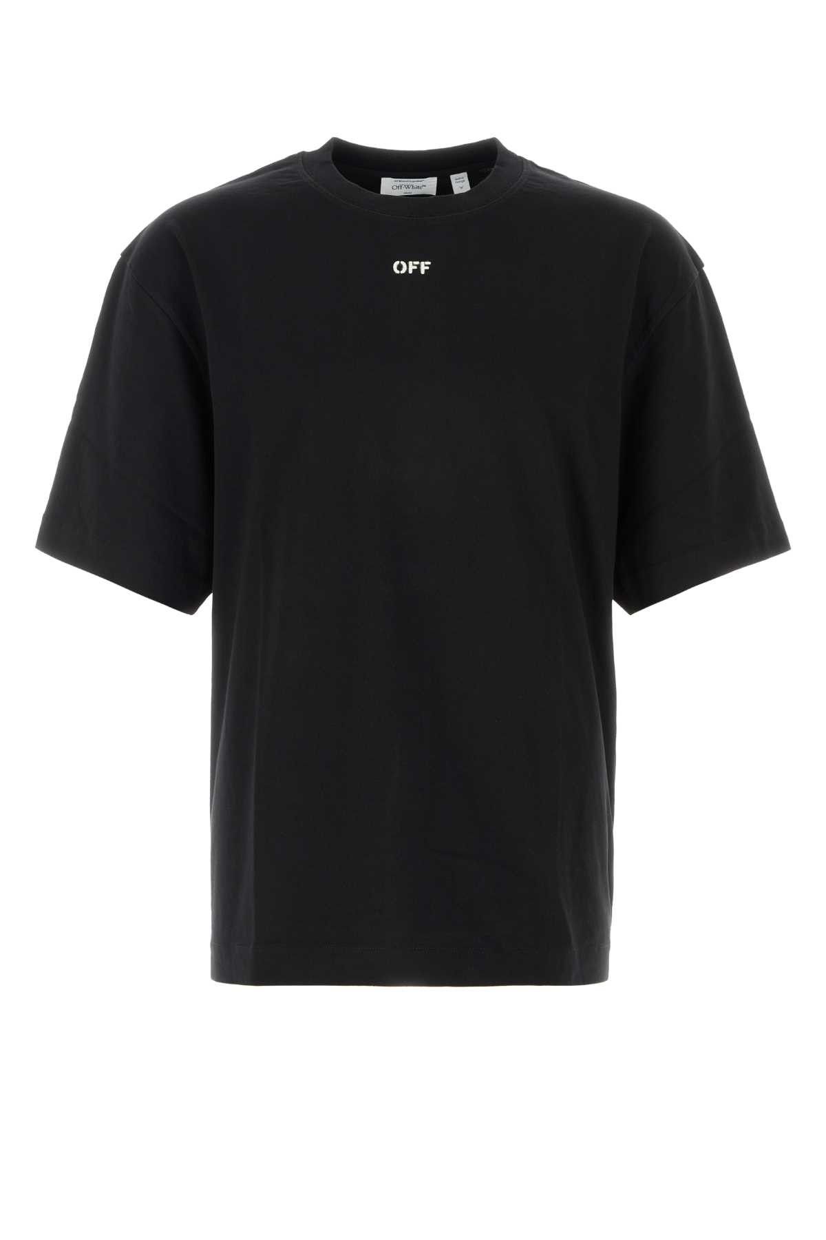 Off-White Black Cotton T-Shirt Size US L / EU 52-54 / 3 - 1 Thumbnail