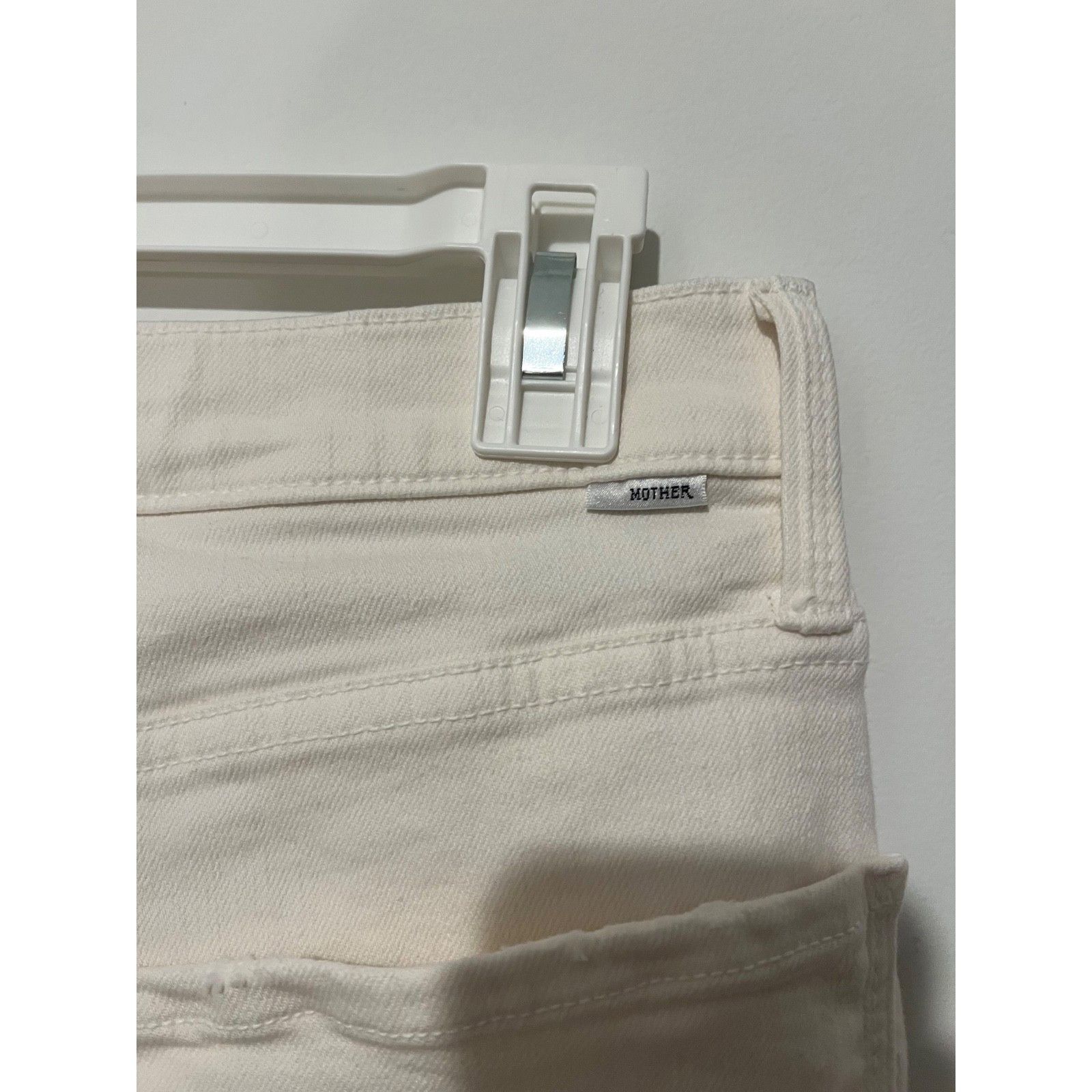 MOTHER MOTHER High Waisted Spinner Skimp Jeans Cream Puffs Denim 31 Size 31" - 6 Thumbnail