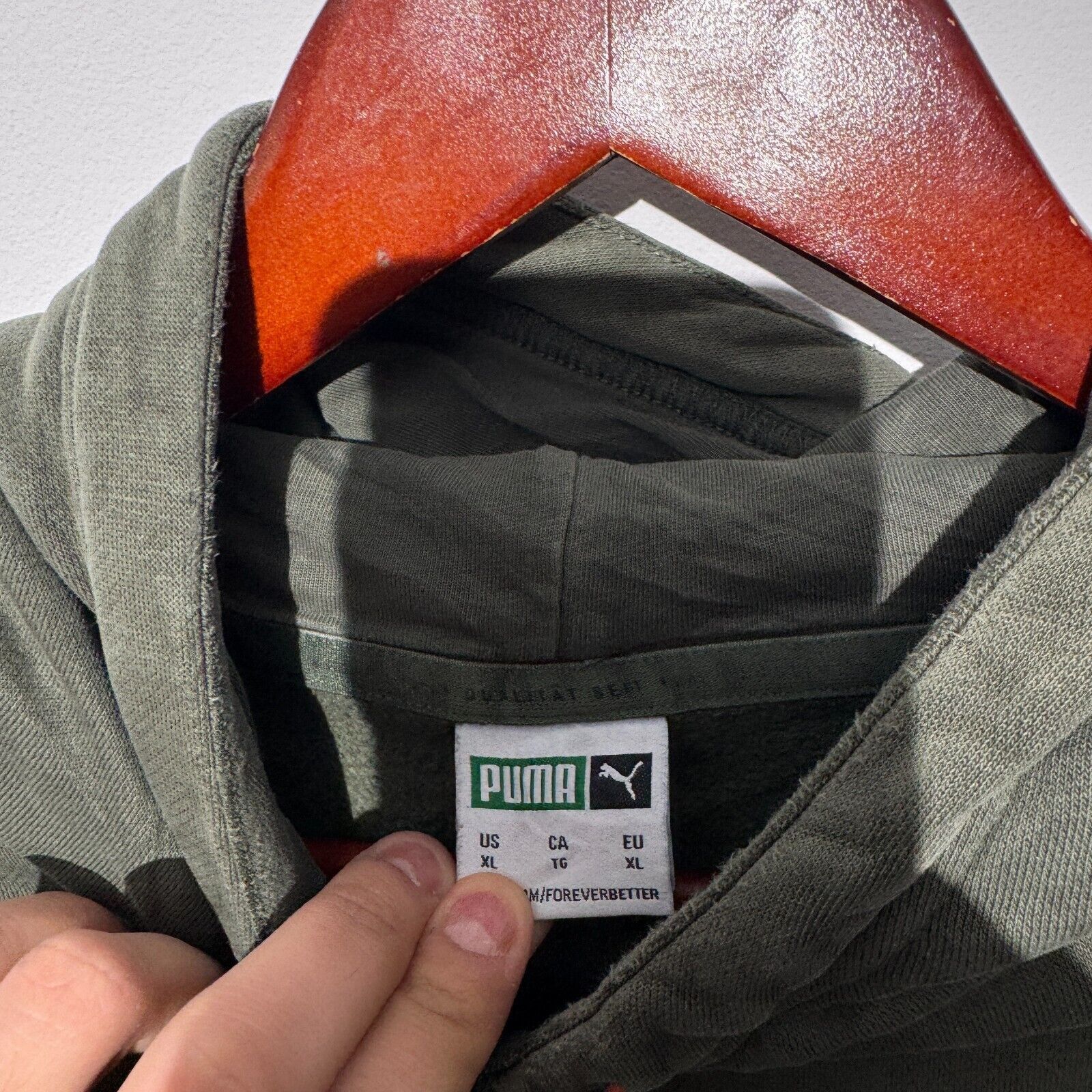 Puma × Vintage Puma Unisex Green Cotton Hoodie Size XL Center Logo Size US XL / EU 56 / 4 - 8 Thumbnail
