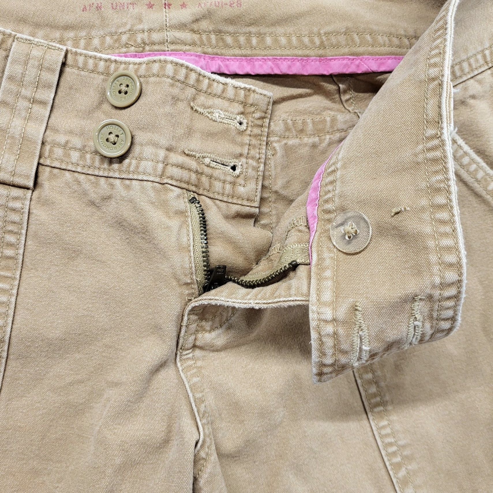 Abercrombie & Fitch Abercrombie & Fitch Cargo Pants Womens Size 2 Brown Canvas Capri Straight Relax Size 26" / US 2 / IT 38 - 4 Thumbnail