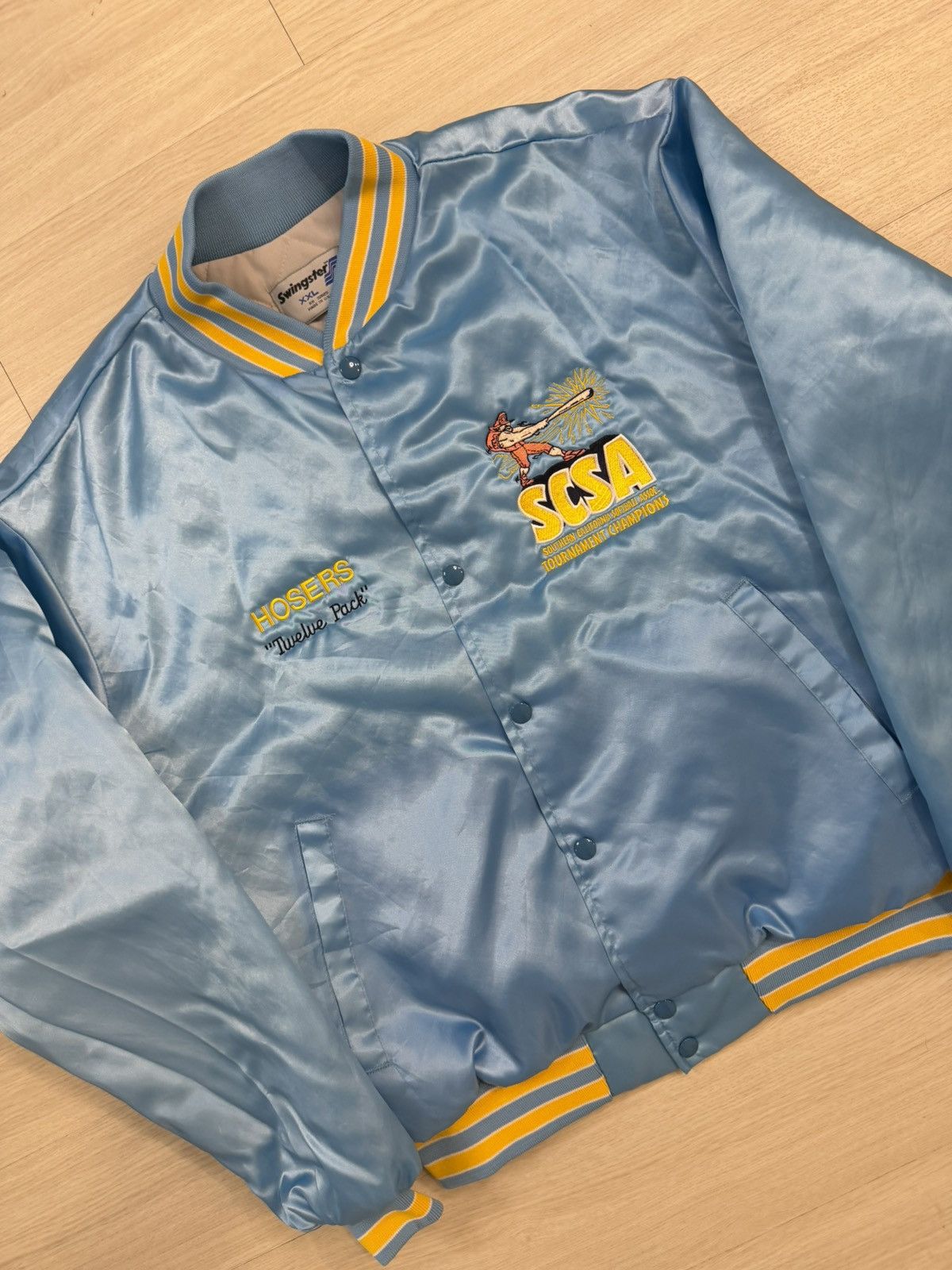 Swingster 80’s Swingster Satin SCSA Champions Bomber Jacket Size US XXL / EU 58 / 5 - 2 Thumbnail