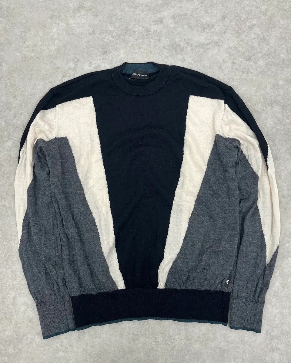 Emporio Armani AW2022 Emporio Armani Shape Black & White Wool Sweater Size US S / EU 44-46 / 1 - 1 Thumbnail