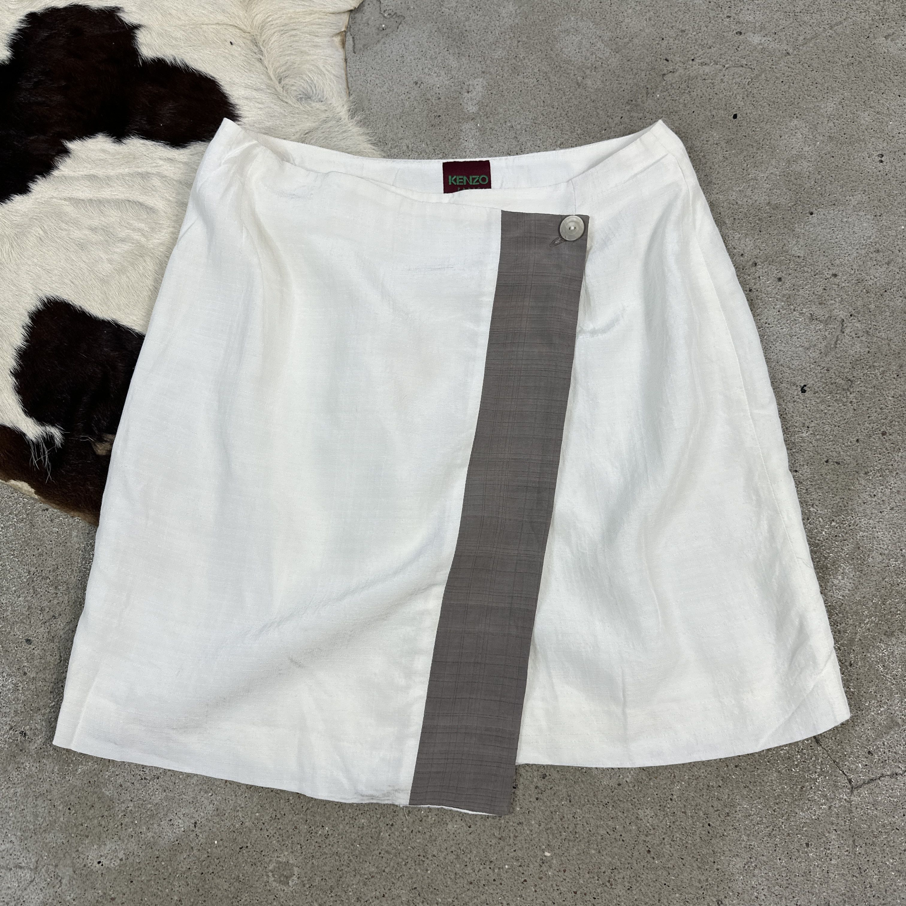 Kenzo × Vintage Vintage Y2K Silk Preppy Old Money Kenzo Skirt Size 25" / US 0 / IT 36 - 4 Thumbnail