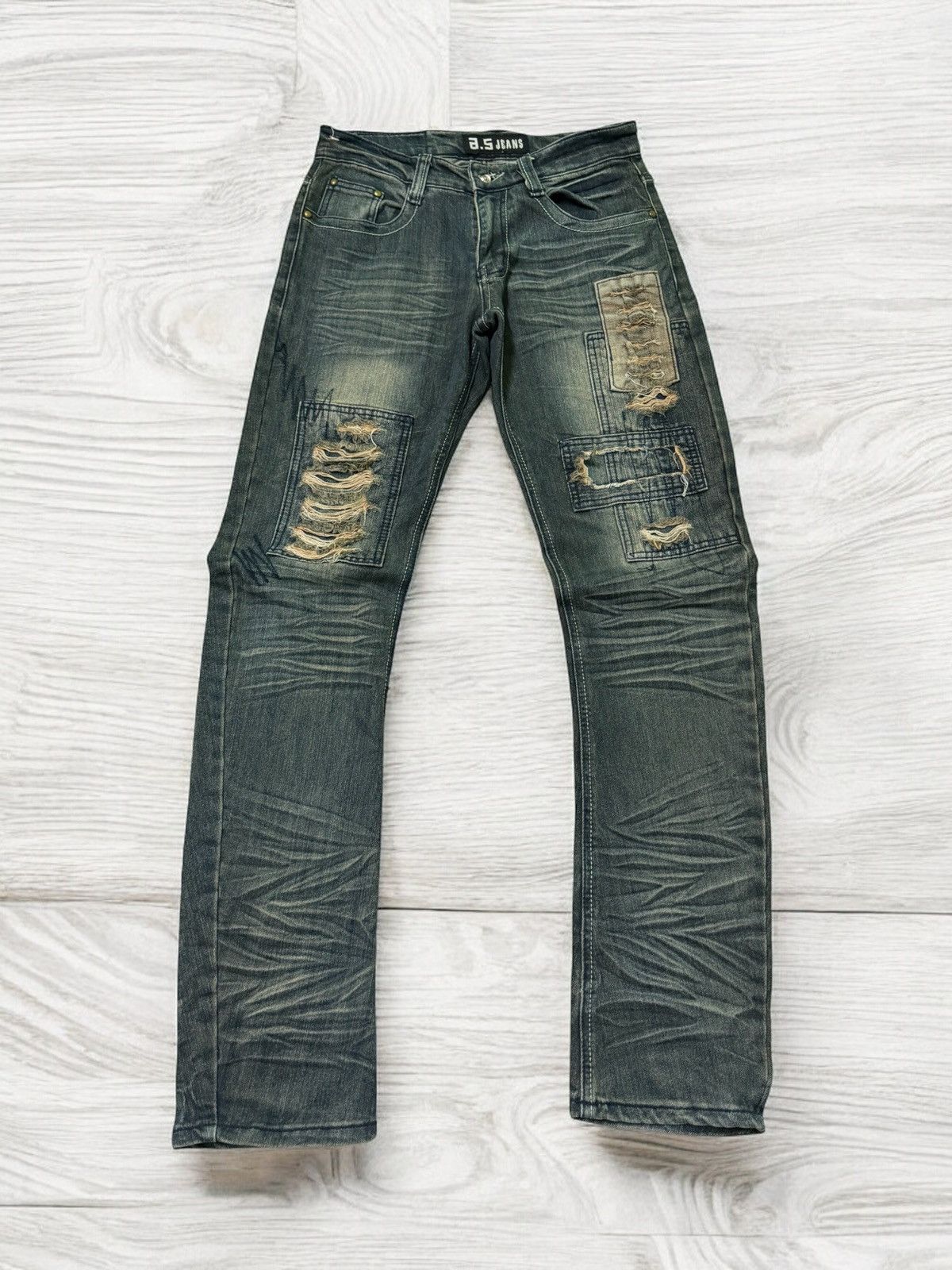 Hysteric Glamour × If Six Was Nine × Le Grande Bleu (L.G.B.) A.S Jeans Patches Mud Clawn Mark Denim Pants Size US 29 - 1 Thumbnail