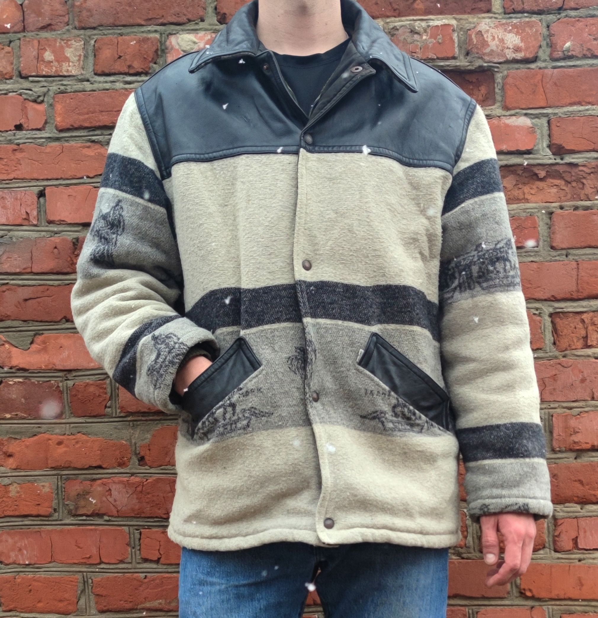 Levi's × Levi's Vintage Clothing Levis Padded Wool Black Grey Vintage 90 Coat Jacket size XL Size US XL / EU 56 / 4 - 2 Thumbnail