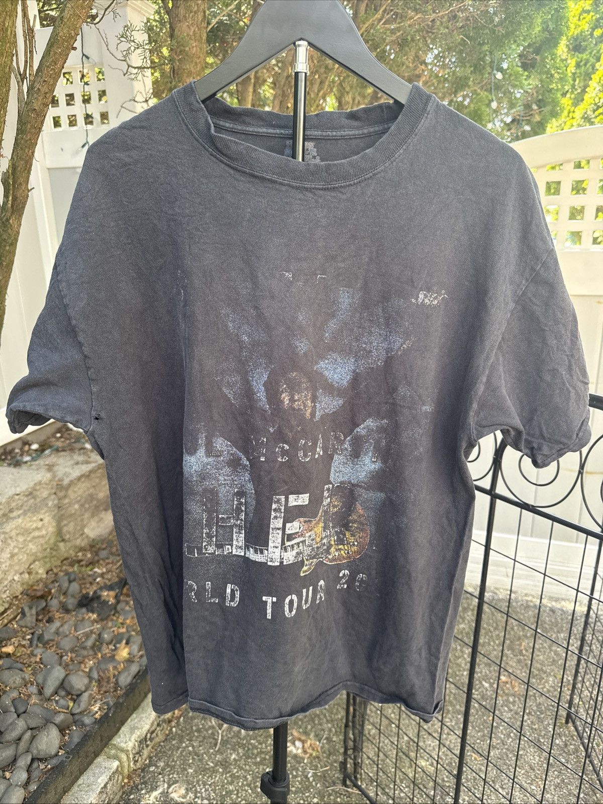 Distress T Shirt Vintage Sun Faded Graphic Concert Tee L 90s
