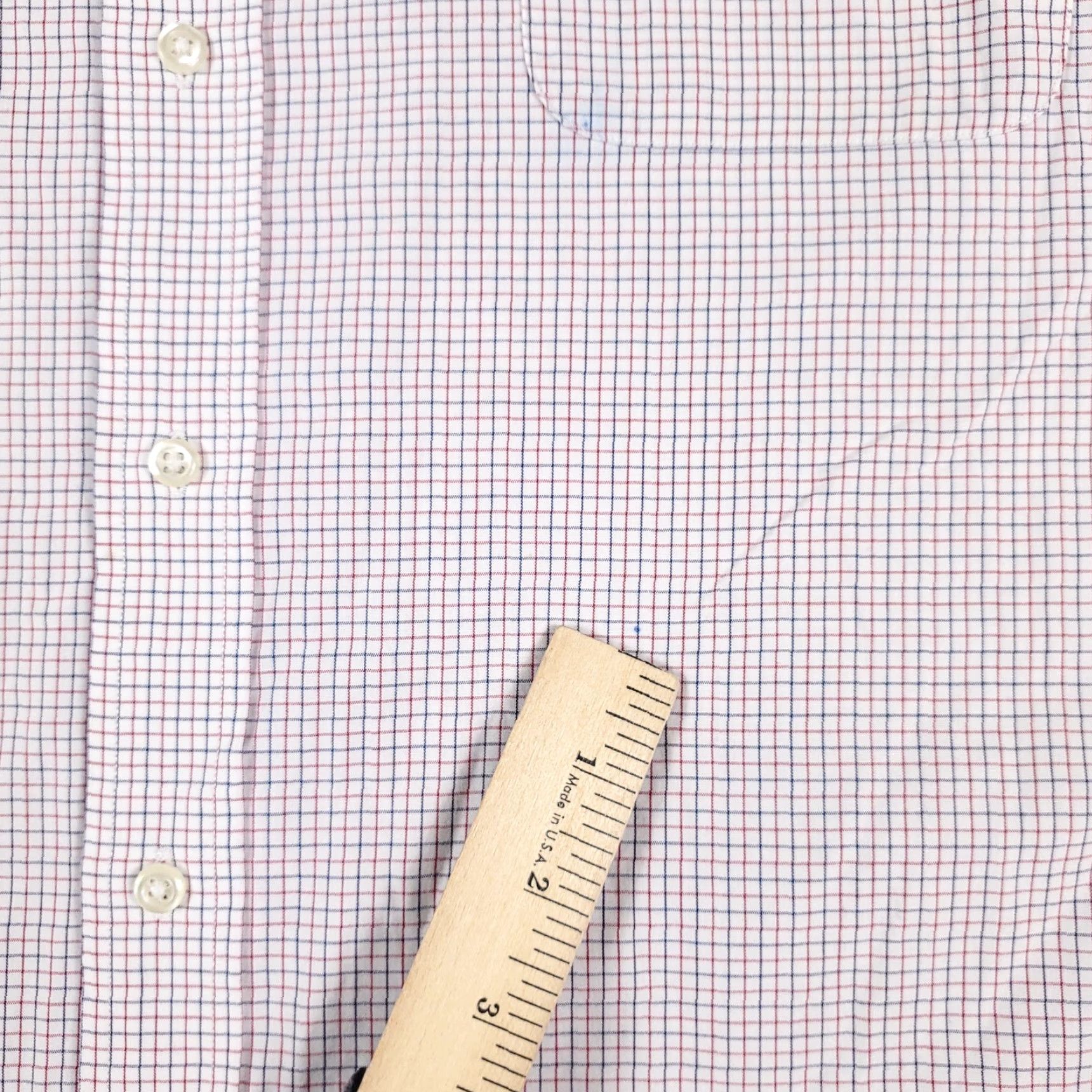 Tommy Hilfiger Tommy Hilfiger Shirt Mens 17 Red Blue Check Dress Button Up Long Sleeve Size 46R - 6 Thumbnail