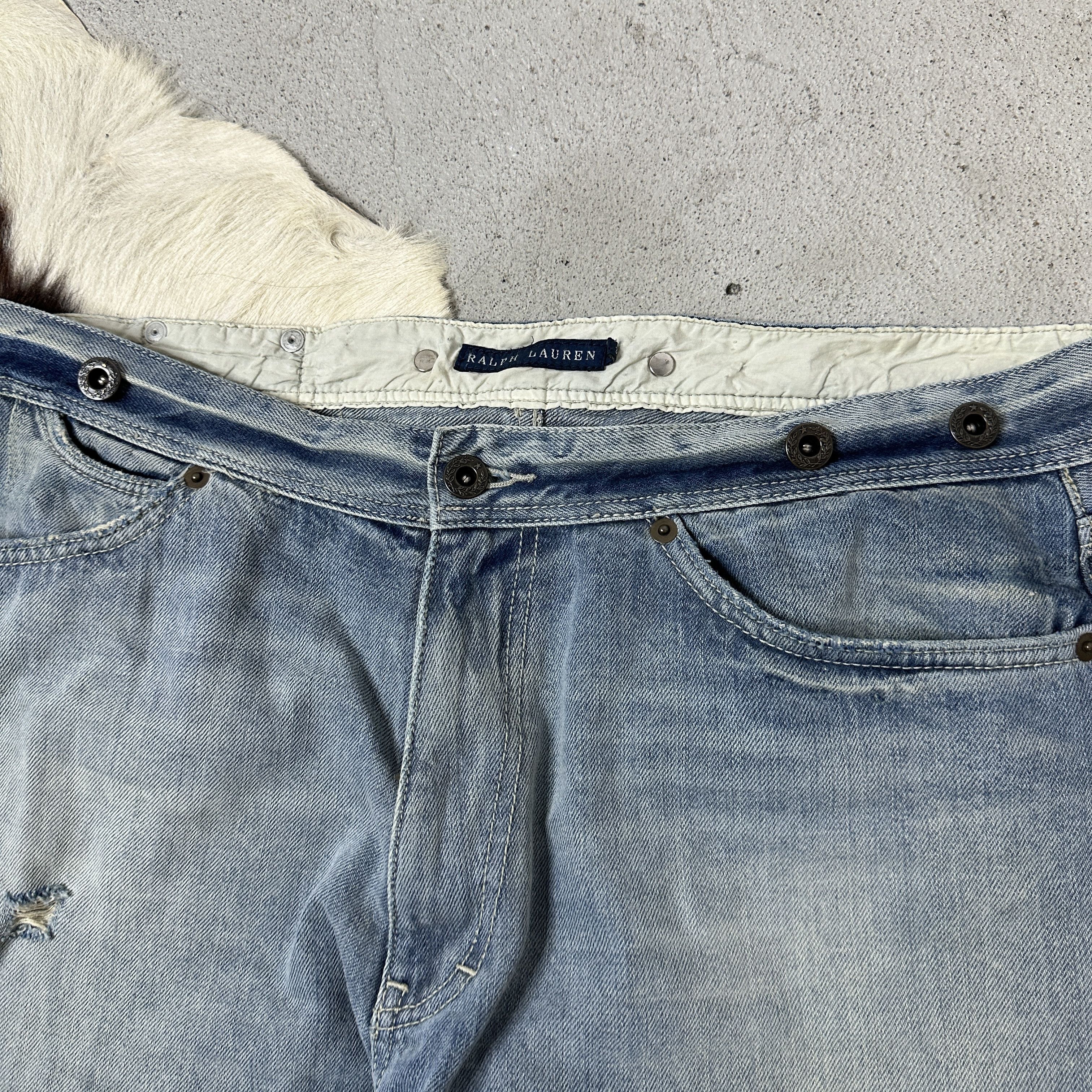Ralph Lauren × Vintage Vintage Ralph Lauren Wide Leg Jeans Size 24" / US 00 / IT 34 - 7 Thumbnail