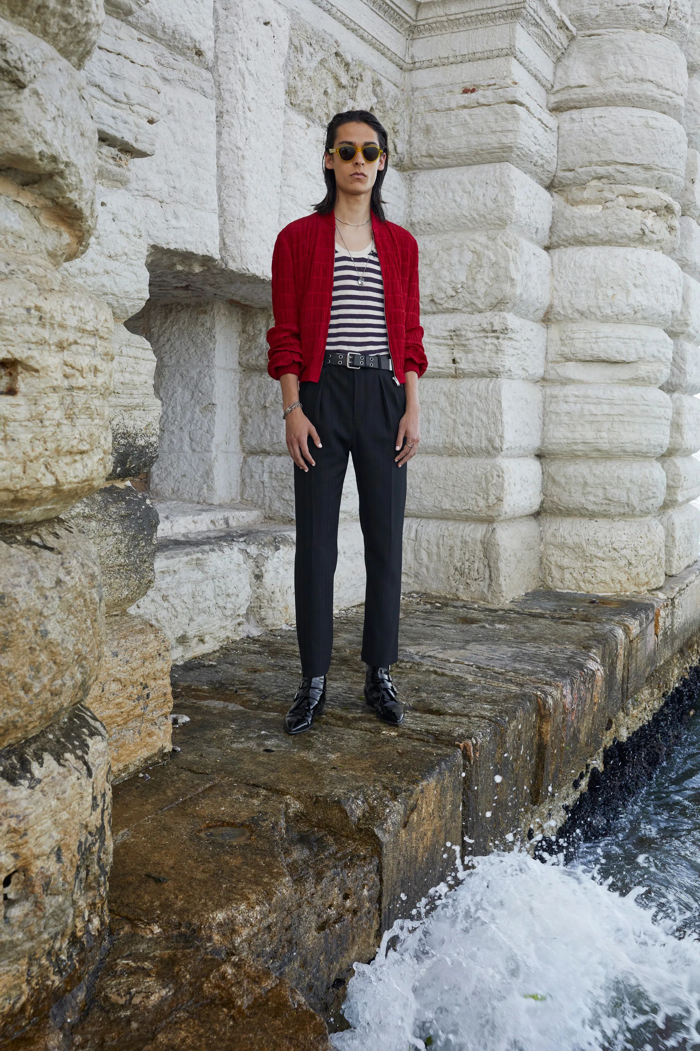 Saint Laurent Paris SS21 Saint Laurent Silk Teddy Jacket Striped Smocked Crepe Size US M / EU 48-50 / 2 - 1 Thumbnail