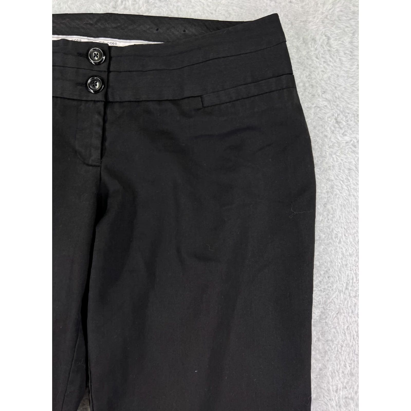 Zara Zara Pants Womens 32 Black Stretch Pockets Chino Straight Regular Cotton Blend Twill Button Zip Front Size 24" / US 00 / IT 34 - 5 Thumbnail