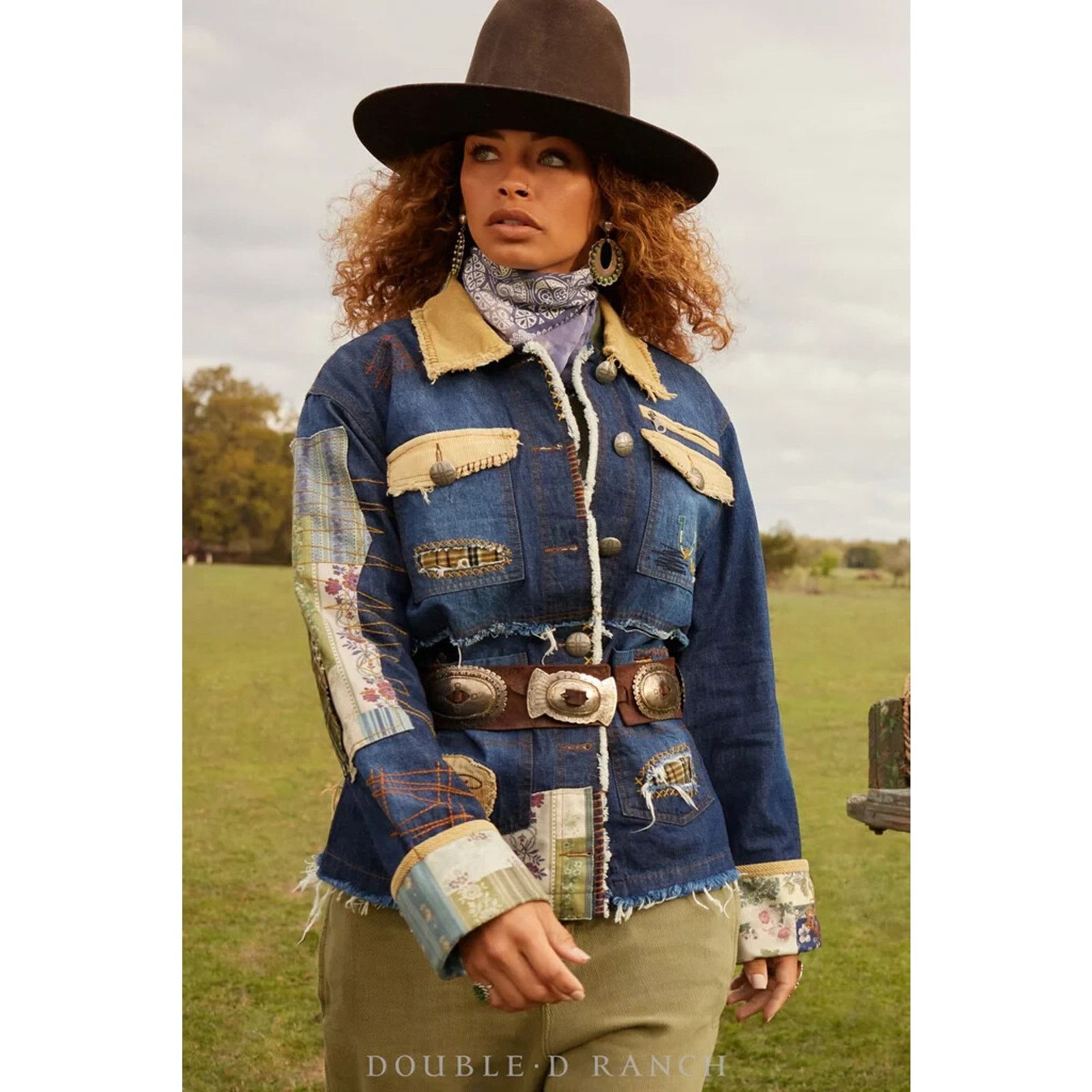Double D Ranch Double D Ranch Crossing the Brazos Denim Jacket 1X NWT Patch Size XL / US 12-14 / IT 48-50 - 6 Thumbnail