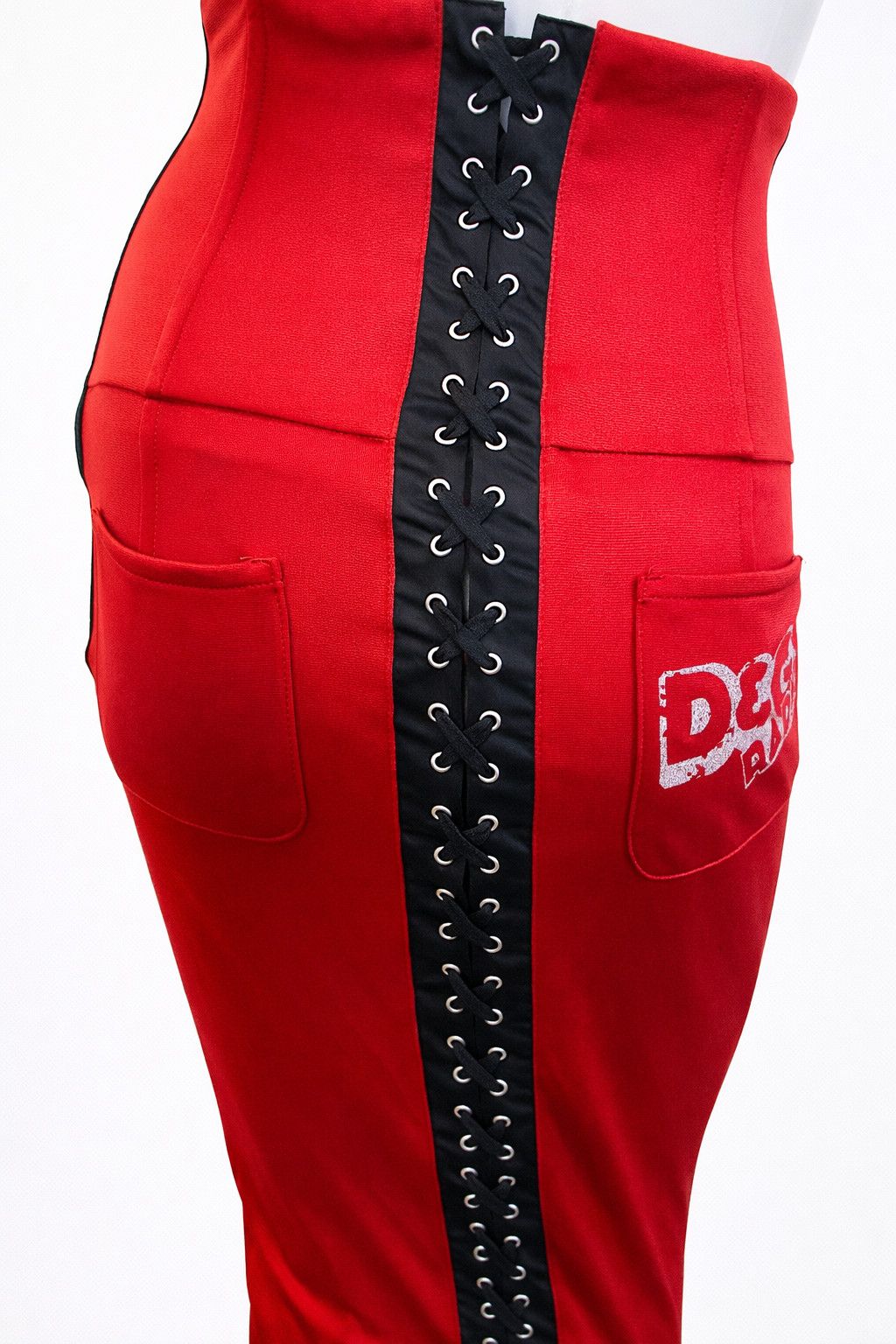 Dolce & Gabbana Dolce & Gabbana Lace Up Corset Y2K D&G Radio Logo Midi Skirt Size 25" / US 0 / IT 36 - 1 Thumbnail