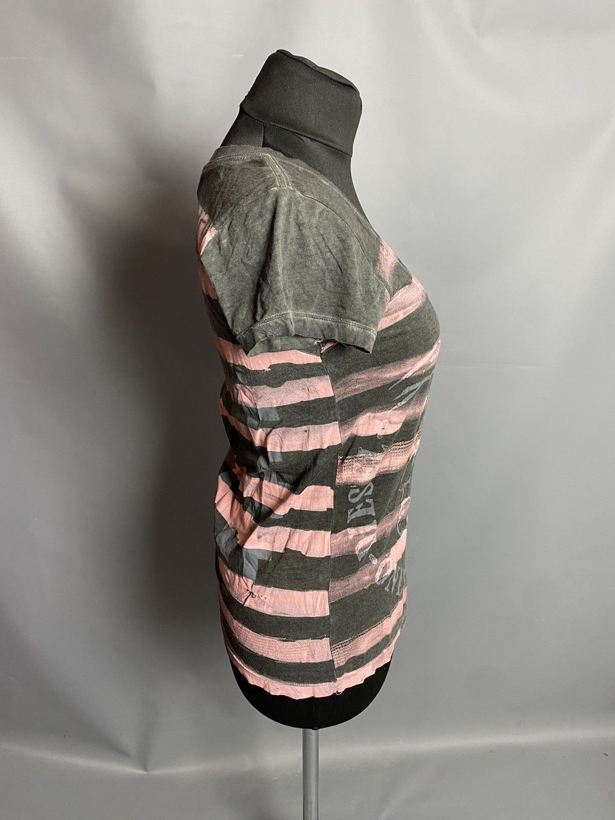 Diesel Diesel Women’s Graphic Stripe T-Shirt Size S Wash Pink Logo Size S / US 4 / IT 40 - 3 Thumbnail