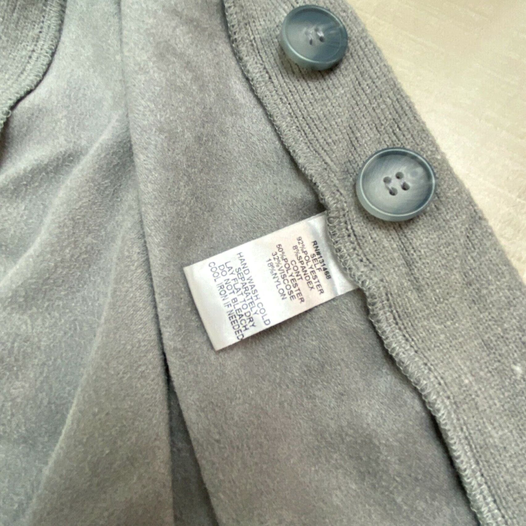 Vintage Fate Womens Poncho Sweater Large Gray Faux Suede Cowl Turtleneck Oversized Size L / US 10 / IT 46 - 4 Thumbnail