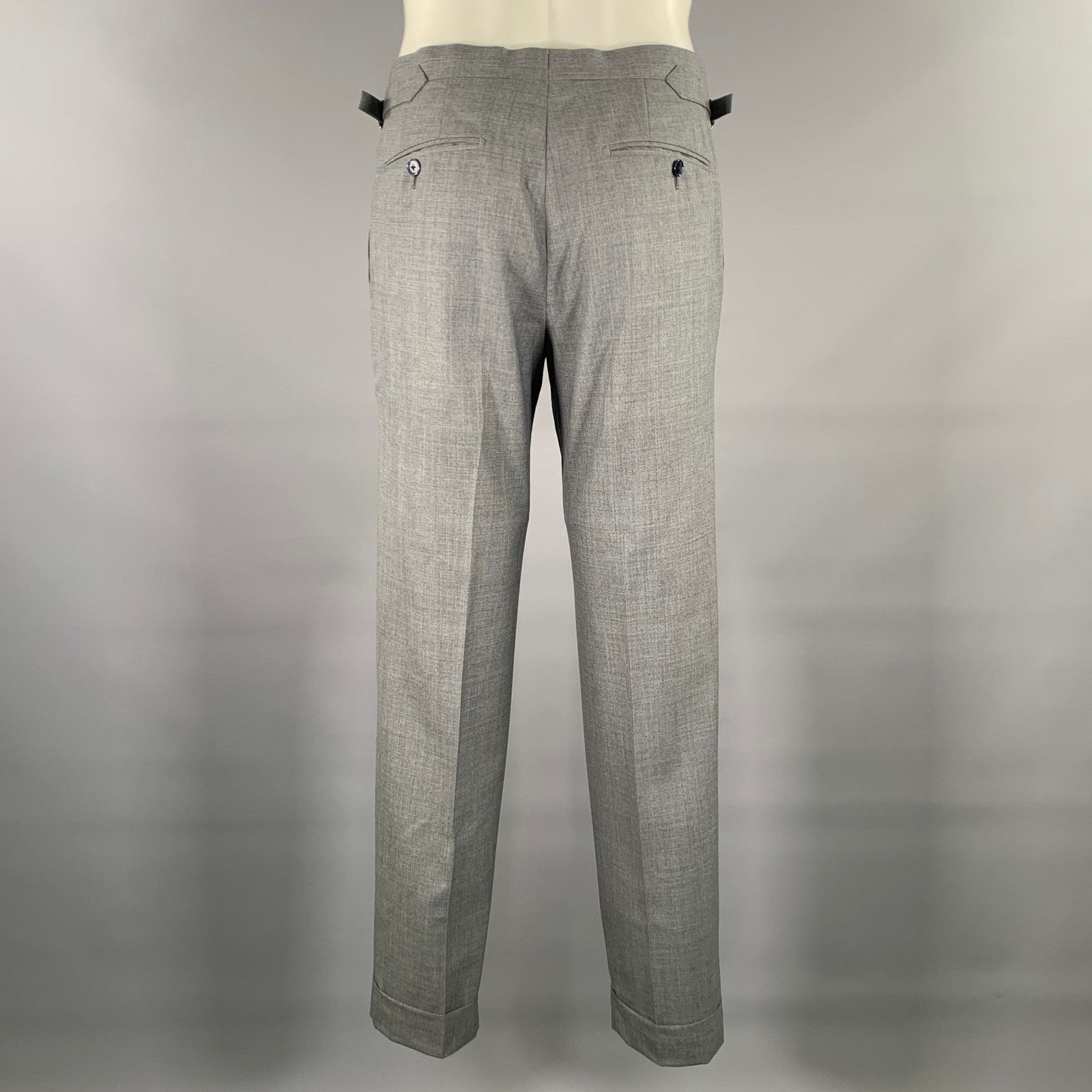 Other ATELIER MUNRO Size 32 Grey Wool Slim Fit Dress Pants Size US 32 / EU 48 - 3 Thumbnail