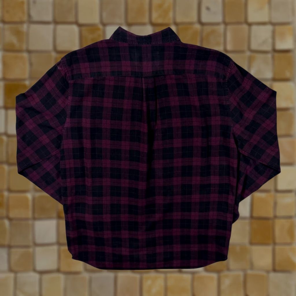 Lacoste Lacoste Regular Fit Burgundy Black Check Long Sleeve Button-Down Shirt Medium Mens Collar Down Shirt Size US M / EU 48-50 / 2 - 1 Thumbnail