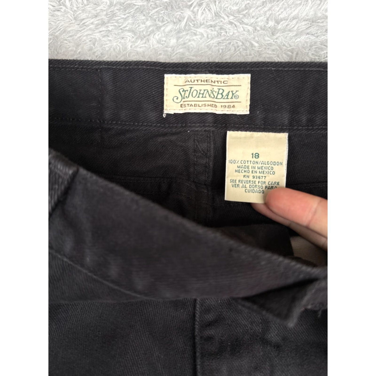 Vintage St. John's Bay Jeans Womens 18 Black Dark Wash High Rise Straight Relaxed 36x31 Size 40" / US 18 - 6 Thumbnail