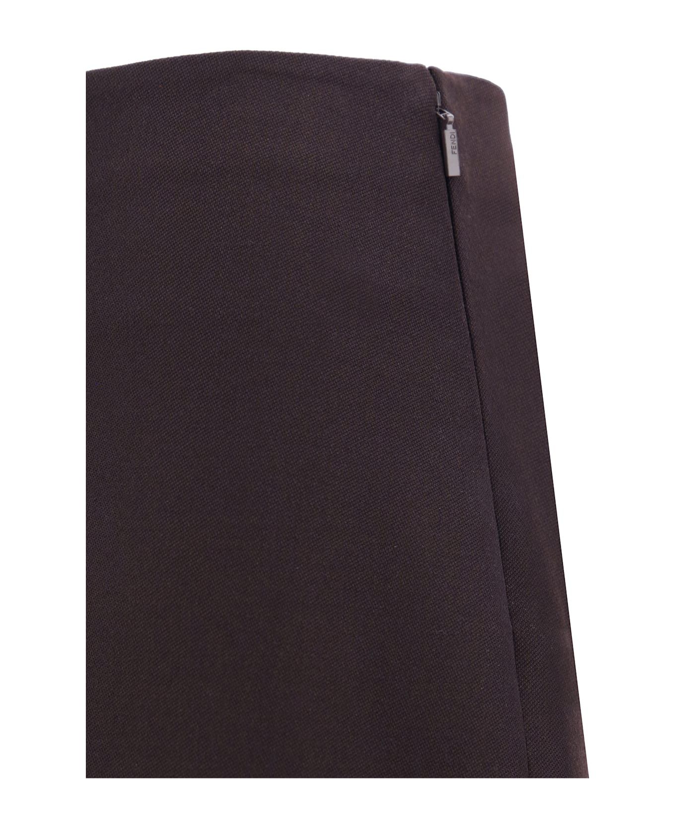 Fendi o1s1wg110226 Midi Skirt in Chocolate Brown Size 25" / US 0 / IT 36 - 3 Thumbnail