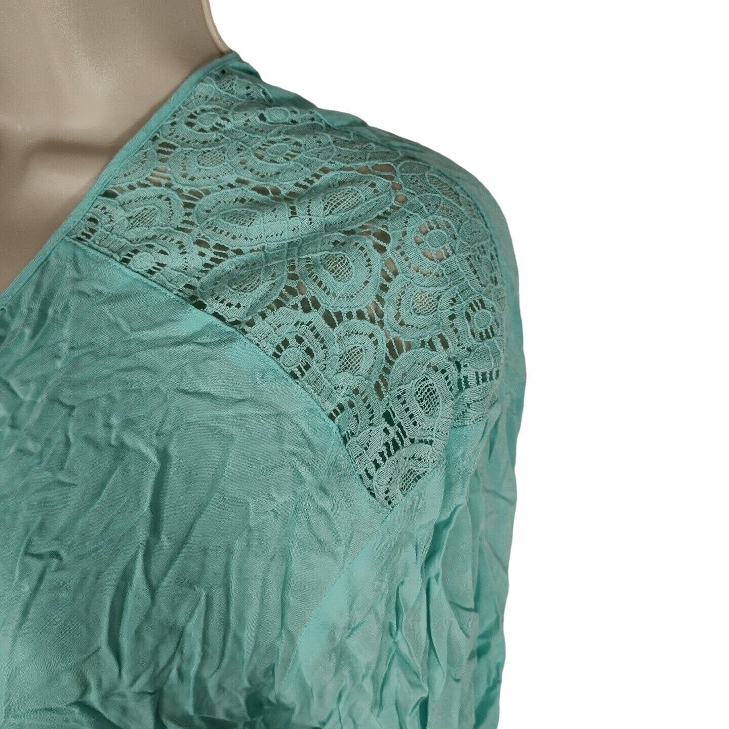 Other Stylus Tunic Top V-neck Women Size L Blue 3/4 Sleeve Lace Size L / US 10 / IT 46 - 3 Thumbnail