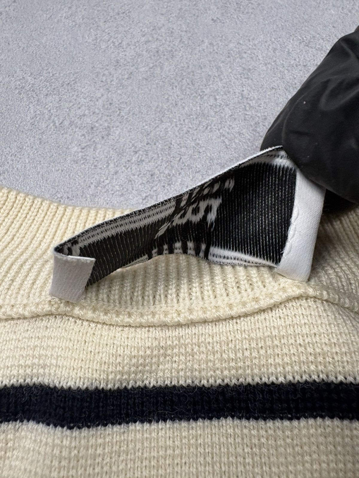 AMI AMI Merino Wool Striped Knit Sweater Button Shoulder Breton Size M / US 6-8 / IT 42-44 - 10 Thumbnail