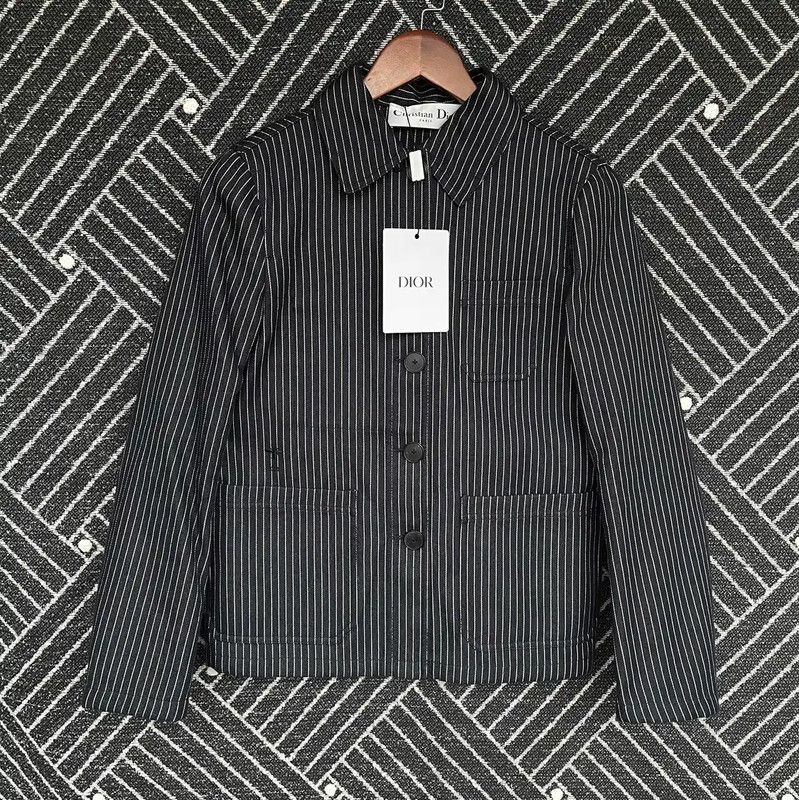 Dior Dior Women's Dark Blue Cotton Blend Jacket 0089 Size L / US 10 / IT 46 - 1 Thumbnail