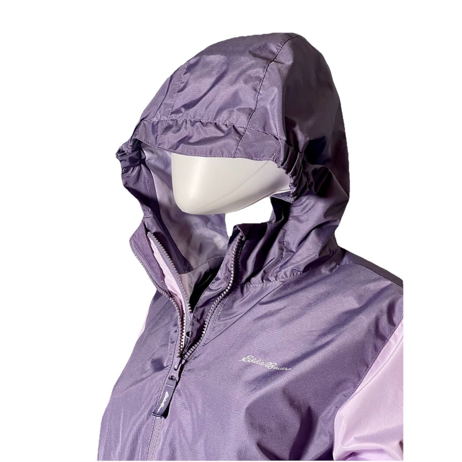 Eddie Bauer Blue Eddie Bauer Women's L Cloud Cap Full Zip Rain Jacket Size L / US 10 / IT 46 - 3 Thumbnail