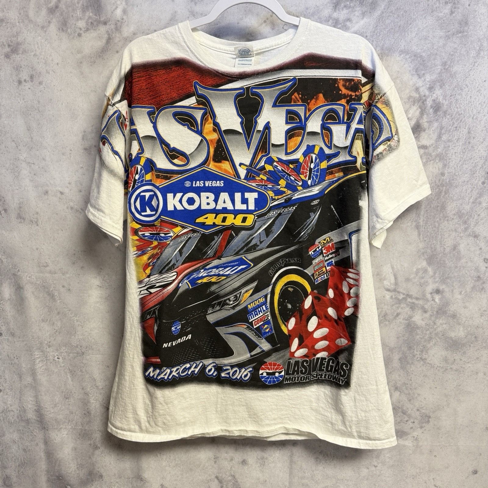 NASCAR AOP Nascar T Shirt Mens XL Las Vegas Kobalt 400 Size US XL / EU 56 / 4 - 1 Thumbnail