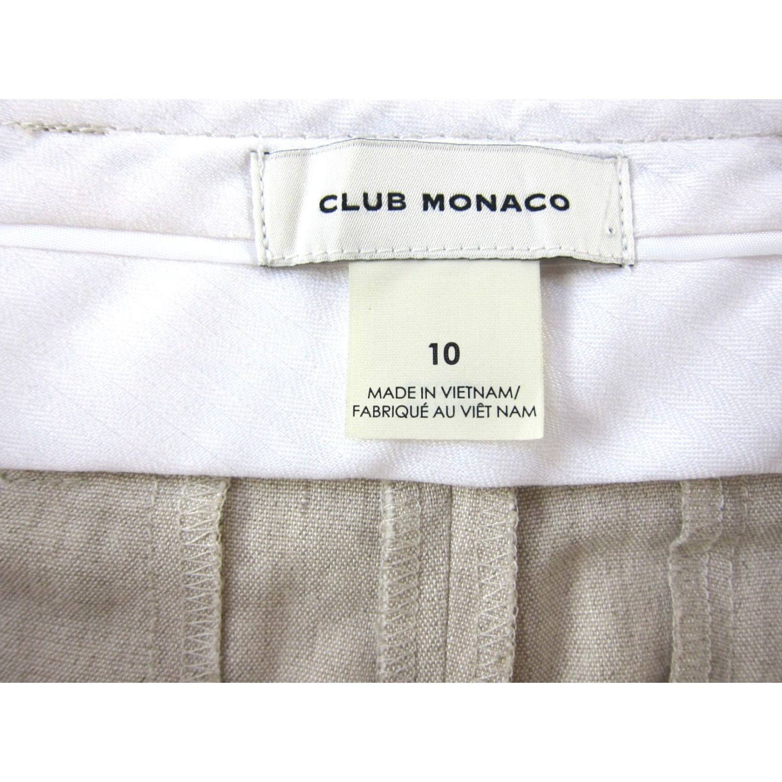 Club Monaco Club Monaco Pants Shirt Women 10 Beige Linen Rayon Wide-Leg Front Pockets Vintage No N/A Size 32" / US 10 / IT 46 - 3 Thumbnail