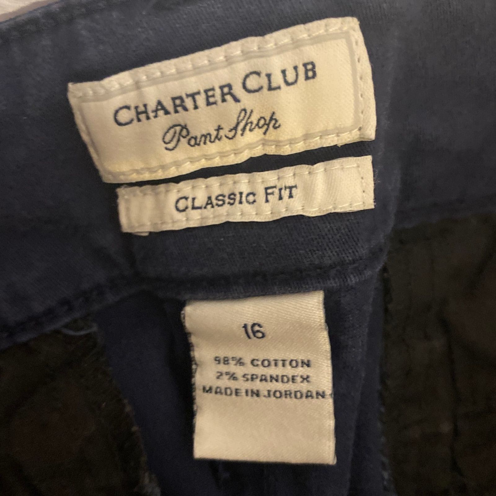 Other Nautical Button Hem Cropped Navy Pants Charter Club 16 Size 38" / US 16 / IT 52 - 3 Thumbnail