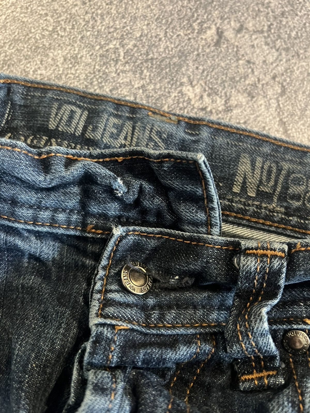 Vintage RARE Slim Fit Darkwear Voi Jeans / Red Logo Archive Style Size US 31 - 9 Thumbnail