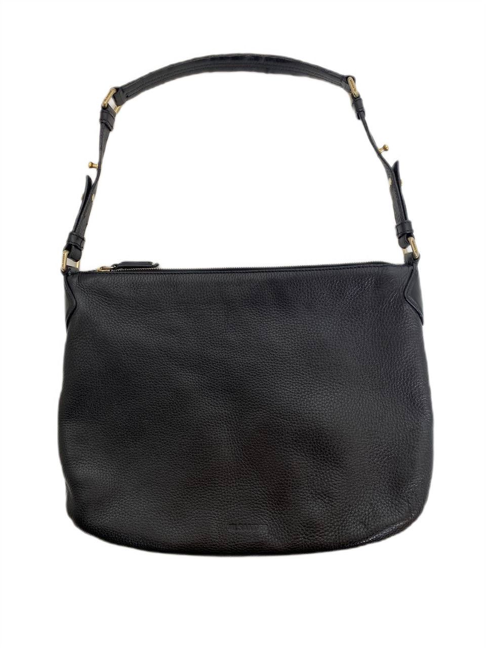 Jil Sander Black Logo Lamb Leather Hand Shoulder Bag Fw20, Women's