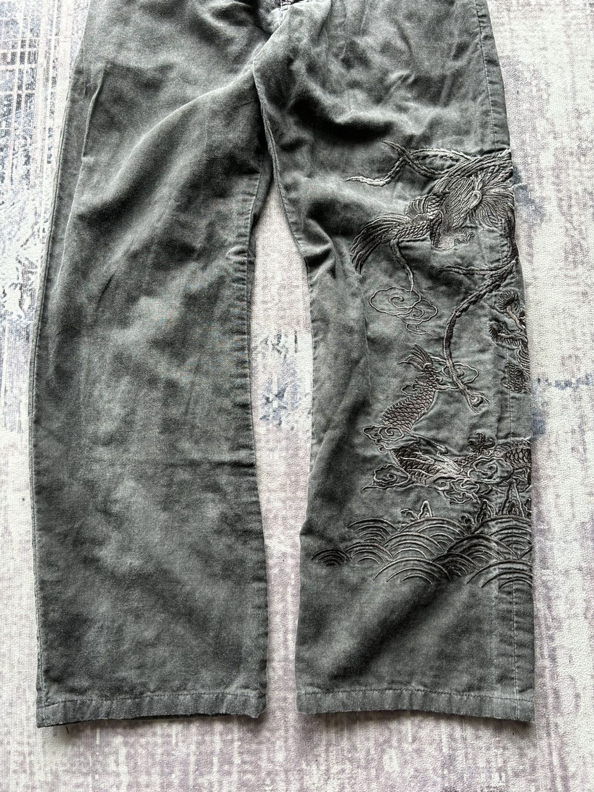 5351 POUR LES HOMMES 5351 Pour Hommes Embroidery Dragon Pants Size US 30 / EU 46 - 9 Thumbnail